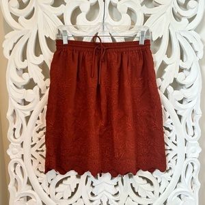 Loft Rust Eyelet Mini Skirt